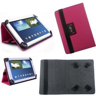 Magenta Flip Leather Wallet Folio Smart Case Stand Cover for Tablets Computers & Accessories