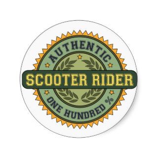 Authentic Scooter Rider Round Stickers