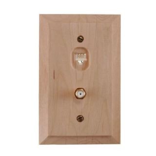 Amerelle Unfinished Wood Data and Coaxial Wall Plate 180RJ45CX