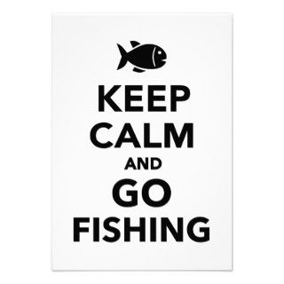 Keep calm and go fishing invitation