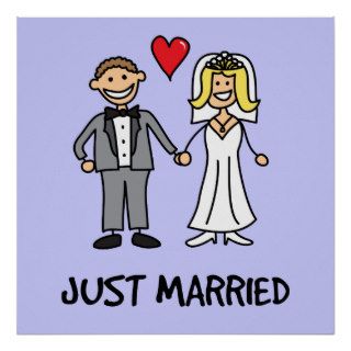 Just Married Cartoon Print