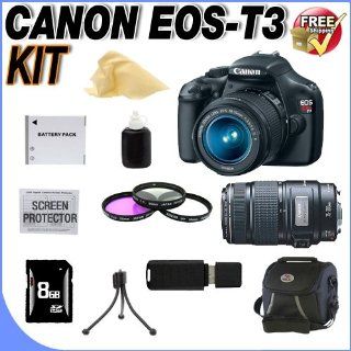 Canon EOS Rebel T3 12.2 MP CMOS Digital SLR with 18 55mm IS II Lens & Canon EF 75 300mm f/4 5.6 III Telephoto Zoom Lens 8GB Package Computers & Accessories