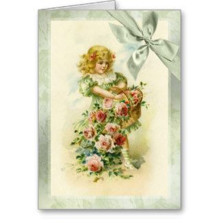 Beautiful Vintage Girl Greeting Card