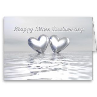 Silver Anniversary Hearts Card