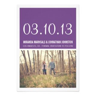 Purple Modern Photo Save The Date Announcements