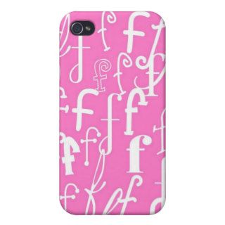 Bubble Gum Pink Letter F iPhone 4 Cases