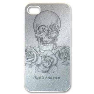 Custom Skulls and Roses Cover Case for iPhone 4 4s LS4 492 Cell Phones & Accessories
