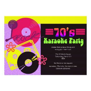 70's Retro Themed Karaoke Party Card