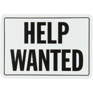 SmartSign Magnetic Sign, Legend "Help Wanted", 5" high x 7" wide, Black on White Yard Signs