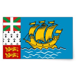 Saint Pierre and Miquelon Flag. France, Outre Mer Rectangle Stickers