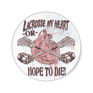 Lacrosse My Heart Lax Gear Round Stickers