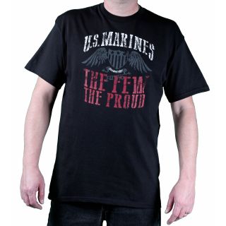 Usmc Mens Winged Shield Printed T shirt