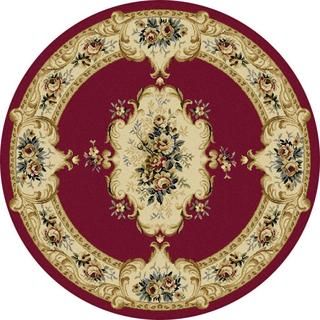 Lagoon Red Traditional Area Rug (710 Round)