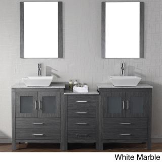 Virtu Virtu Usa Dior 66 Inch Double Sink Vanity Set In Zebra Grey Grey Size Double Vanities