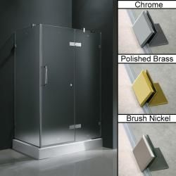 Vigo Frameless Frosted Shower Enclosure With Right Door   Base (32 X 48)