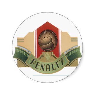 Vintage Penalty Soccer Cigar Art Stickers