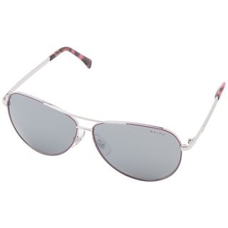 Ralph Lauren Unisex Ra4109 Berry/ Silver Flash Aviator Sunglasses