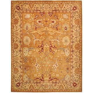 Hand made Anatolia Straw Beige/ Ivory Hand spun Wool Rug (96 X 136)