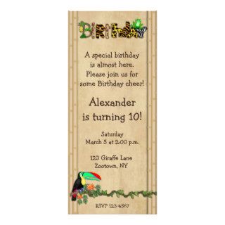 Jungle Print Frog Birthday Party Personalized Invite