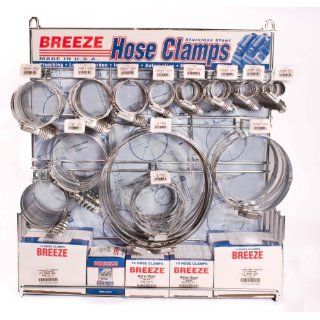 Breeze Hose Clamp Display Assortment, Heavy Duty Assortment, 1 assortment contains 130 assorted Heavy Duty Clamps, one 6000 Empty Rack Constant Tension Hose Clamp