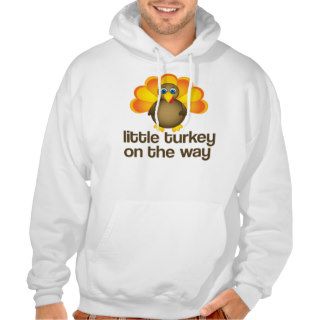 Thanksgiving Maternity Announcement Turkey Hooded Pullovers