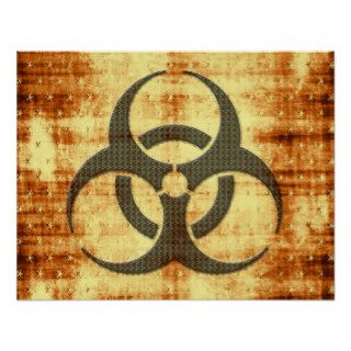 Biohazard symbol grunge effect posters