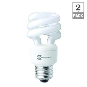 EcoSmart 40W Equivalent Bright White (3500k) Twister CFL Light Bulb (2 Pack) ES5M809235K