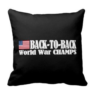 Black Back To Back USA Champs Throw Pillows