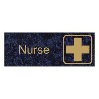 Nurse Engraved Sign EGRE 481 SYM GLDonCBLU Wayfinding  Business And Store Signs 