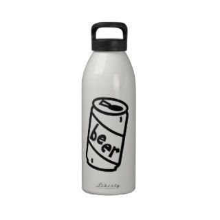 Cartoon Beer Can   Any Team Colors Water Bottles