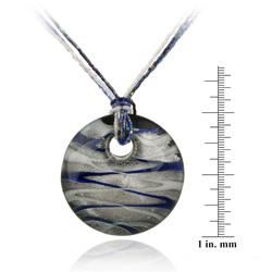 Glitzy Rocks Silver Blue, White and Grey Glass Disc Necklace Glitzy Rocks Crystal, Glass & Bead Necklaces