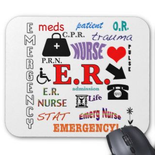 E.R. Nurse Colorful Word Cloud Mouse Pad