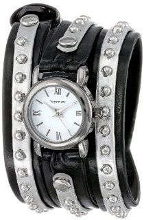Vernier Women's VNR11117GM Gun Metal Triple Wrap Studded Leather Watch Watches