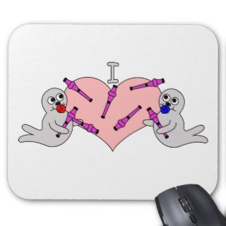 I Heart Clubbing Baby Seals Mouse Mat