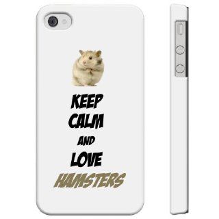 SudysAccessories Keep Calm And Love Hamsters iPhone 4 Case iPhone 4S Case   SoftShell Full Plastic Direct Printed Graphic Case Cell Phones & Accessories