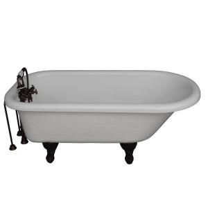 Barclay Products 5 ft. Acrylic Roll Top Bathtub Kit in White with Oil Rubbed Bronze Accessories TKATR60 WORB2