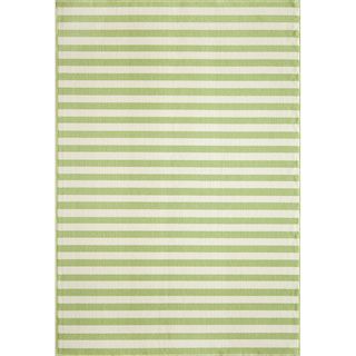 Indoor/Outdoor Green Striped Rug (7'10 x 10'10) 7x9   10x14 Rugs