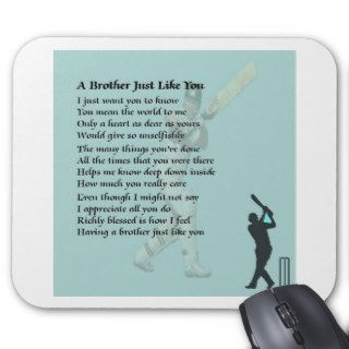 Cricket   Brother Poem Mouse Pads