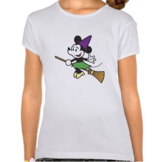 Minnie Mouse witch riding broom with purple hat Shirt