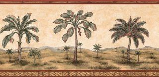 Brewster 499 64181 Palm Tree Border Wallpaper, Tawny    