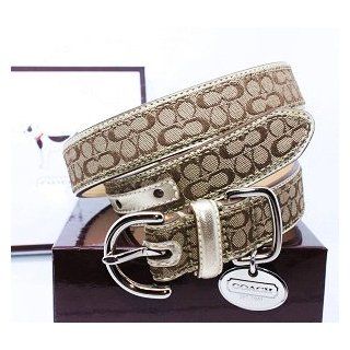 COACH Mini Signature Leather Collar with Engraveable Charm 60339 Limited Edition   Khaki/Camel, X Large (22" 26")  Pet Collars 