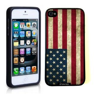 Iphone 5 5S Case Thinshell Case Protective Iphone 5 5S Case Shawnex United States Of America Flag Grunge Distressed Cell Phones & Accessories