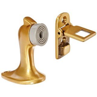 Rockwood 485.10 Bronze Door Stop with Keeper, #12 x 1 1/4" FH WS Fastener with Plastic Anchor, 1 5/8" Base Width x 2 5/8" Base Length, 3" Height, Satin Clear Coated Finish