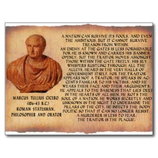 CICERO QUOTE   NATION CANNOT SURVIVE TREASON POST CARDS