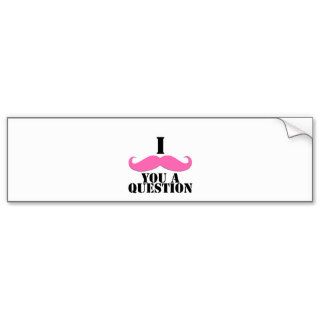 I Moustache You A Question Pink Moustache Bumper Stickers