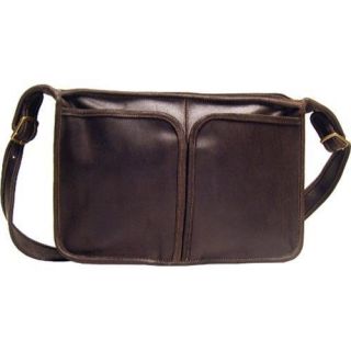 LeDonne DS 2116 Distressed Leather Chocolate LeDonne Leather Messenger Bags