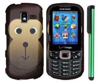 Brown Arrow Mouth Monkey Premium Design Protector Hard Cover Case Compatible for SAMSUNG Intensity 3 III U485 (Verizon) Android Smart Phone + Combination 1 of New Metal Stylus Touch Screen Pen (4" Height, Random Color  Black, Silver, Hot Pink, Green, 