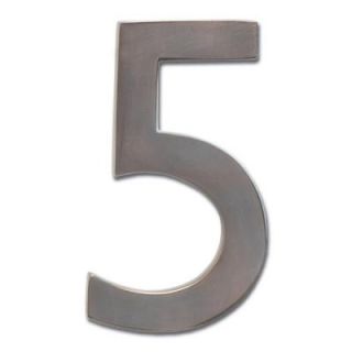Architectural Mailboxes 4 in. Cast Brass Dark Aged Copper Floating House Number 5 3582DC 5