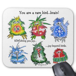 Funny Cartoon Kiwi Christmas Gift Mousepad