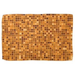 Shades Of Rust 'Watery' Mosaic Tile Pattern Hand Towel